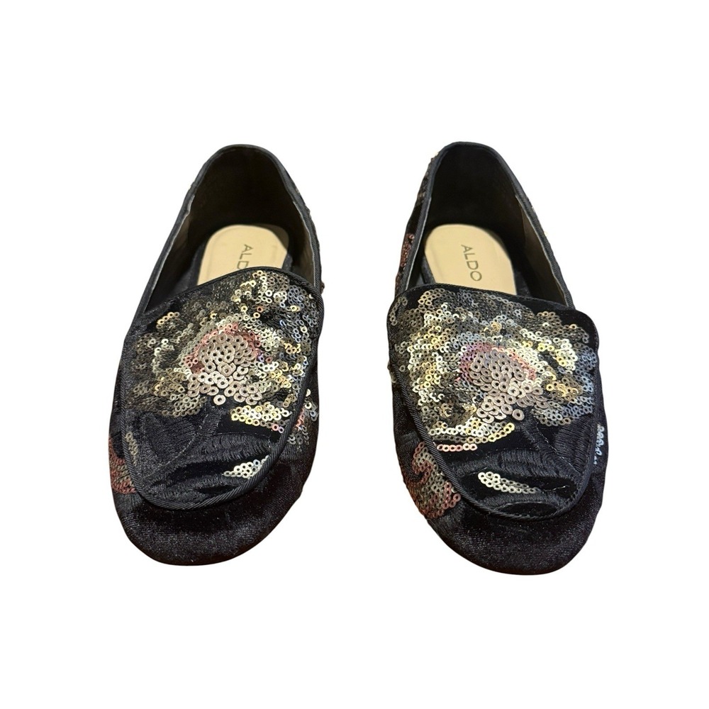 Vintage Y2K Vintage Y2K Shimmery Glam Aldo Karyne 90 Size 6.5 Black Floral Flats